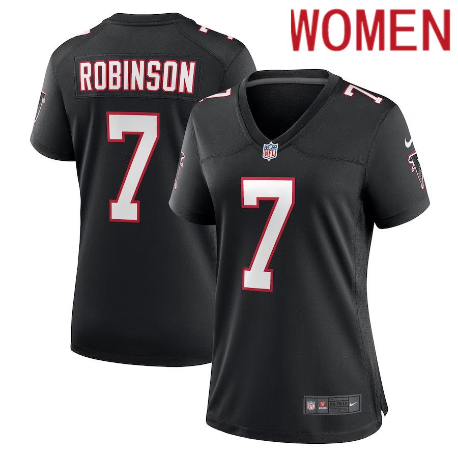 Women Atlanta Falcons #7 Bijan Robinson Nike Black Alternate Game NFL Jersey->women nfl jersey->Women Jersey